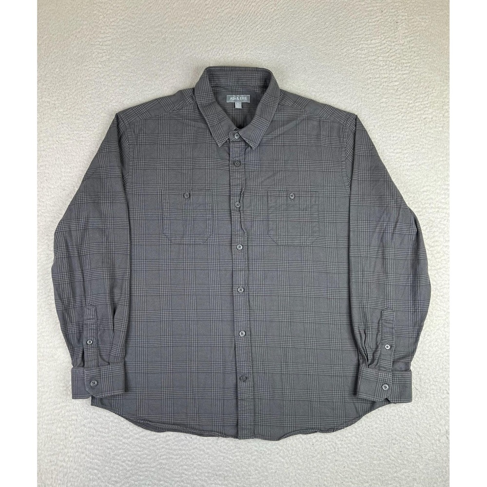 Aero Tech Grey Plaid Button-Down Shirt